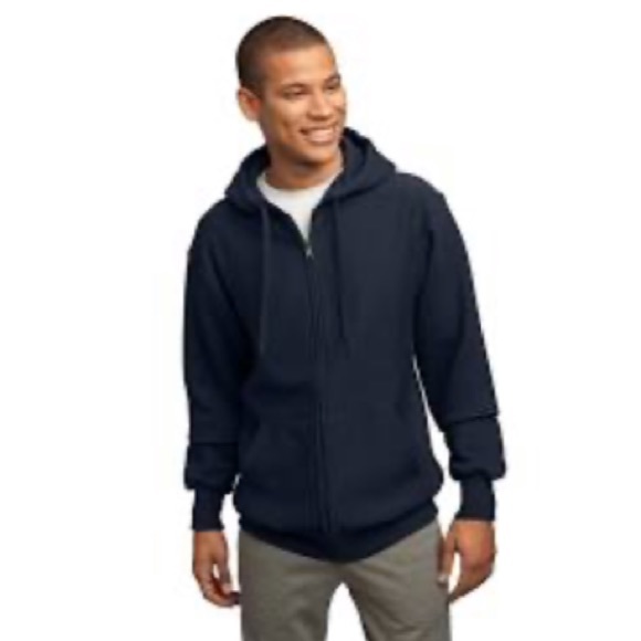 Unisex Black Zip Front Hooded Sweatshirt - Picture 1 of 6